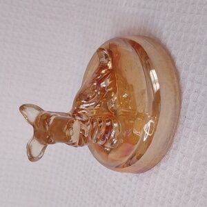 Vtg Marigold Carnival Glass Scottie Dog Powder Jar Lid Only Replacement